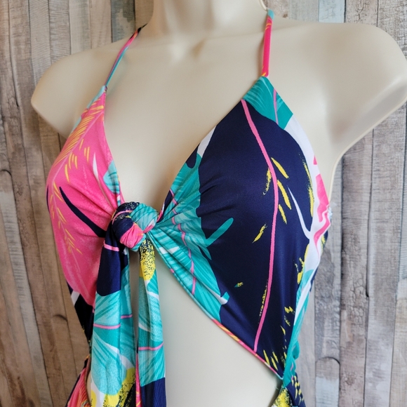 NWT Tropical print skirted romper - Picture 2 of 5